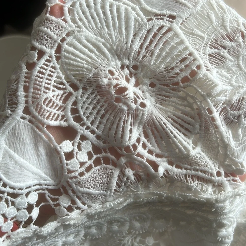 NEW Boston Proper Dress Coquette Cottage Floral Romantic Lolita Lace White XL